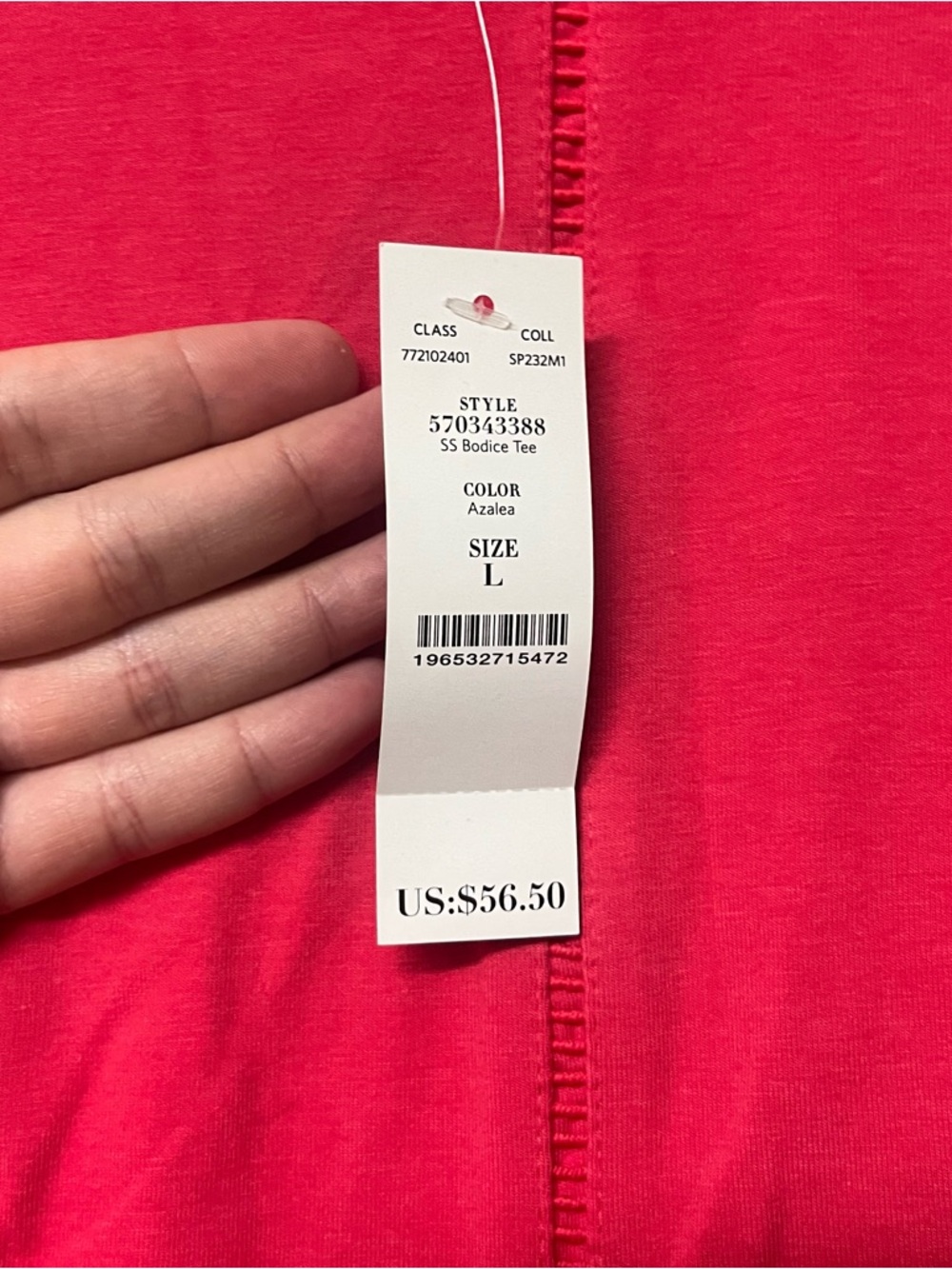 White House Black Market Top Short Sleeves Seam Details Bright Pink Womens Large - Picture 10 of 10